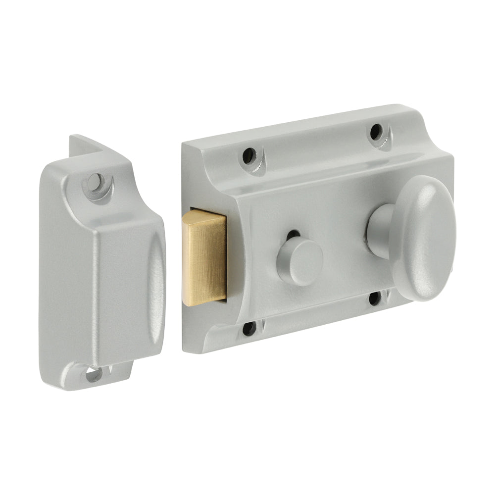 Traditional Nightlatch - Silver - 91 case / 60 backset - Box of 1