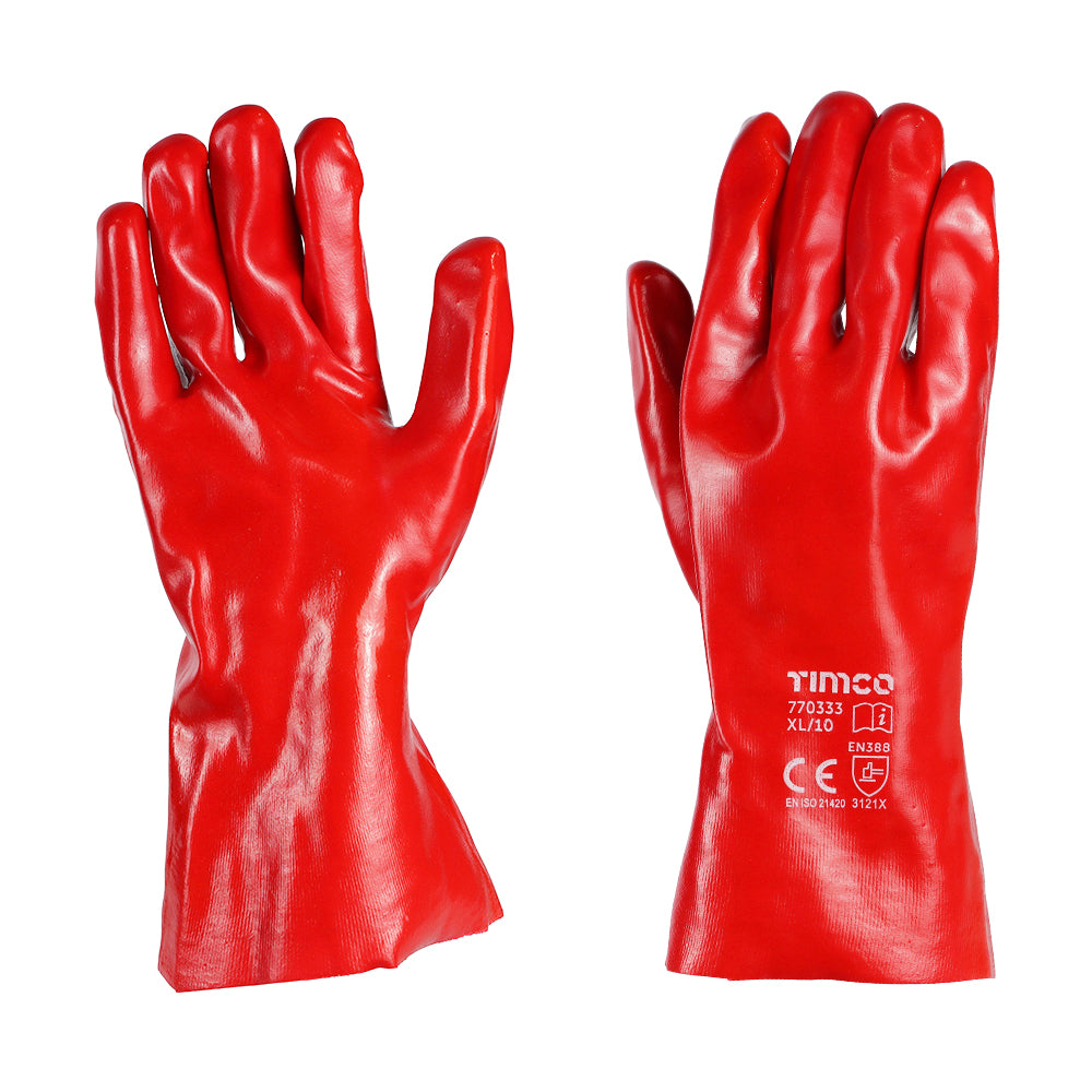 PVC Gauntlets - PVC Coated Cotton Interlock - X Large - Backing Card of 1