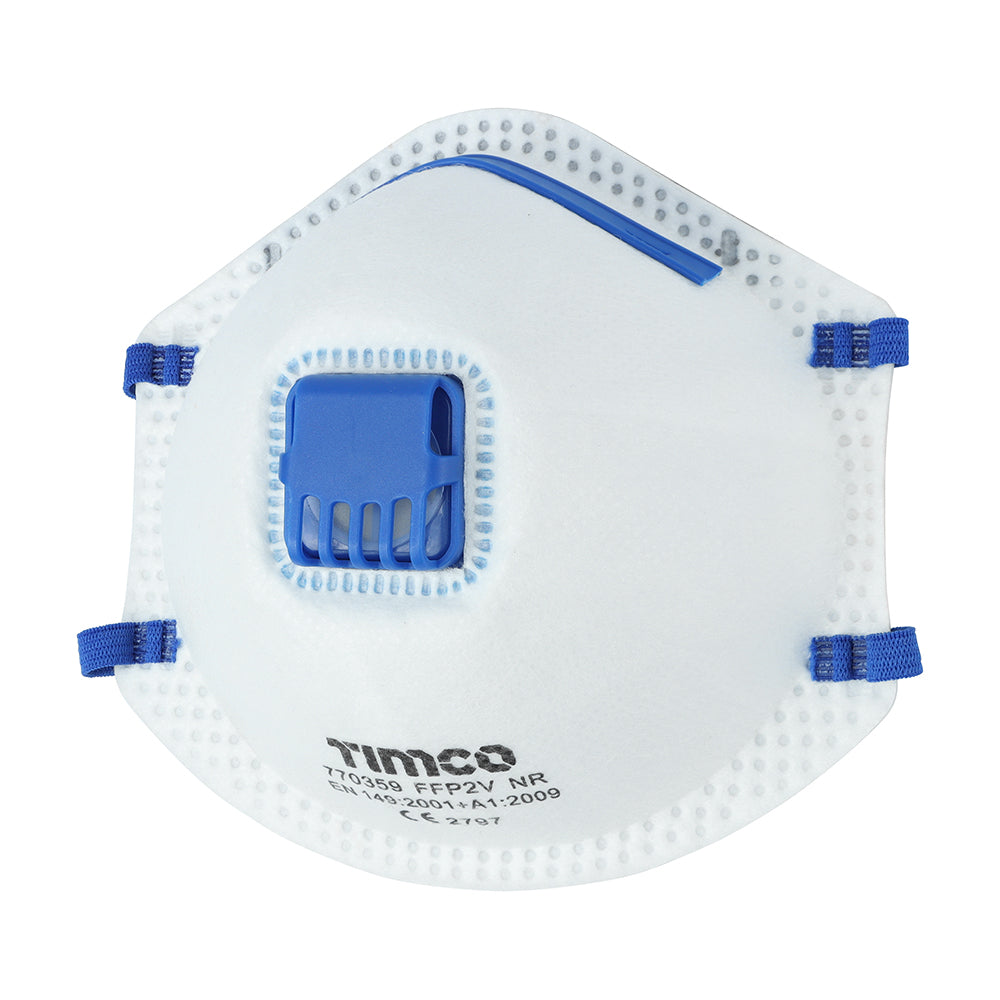 FFP2 Moulded Masks with Valve - One Size - Box of 10