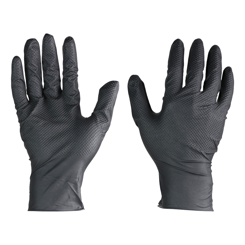 Diamond Textured Disposable Nitrile Gloves - Medium - Box of 50