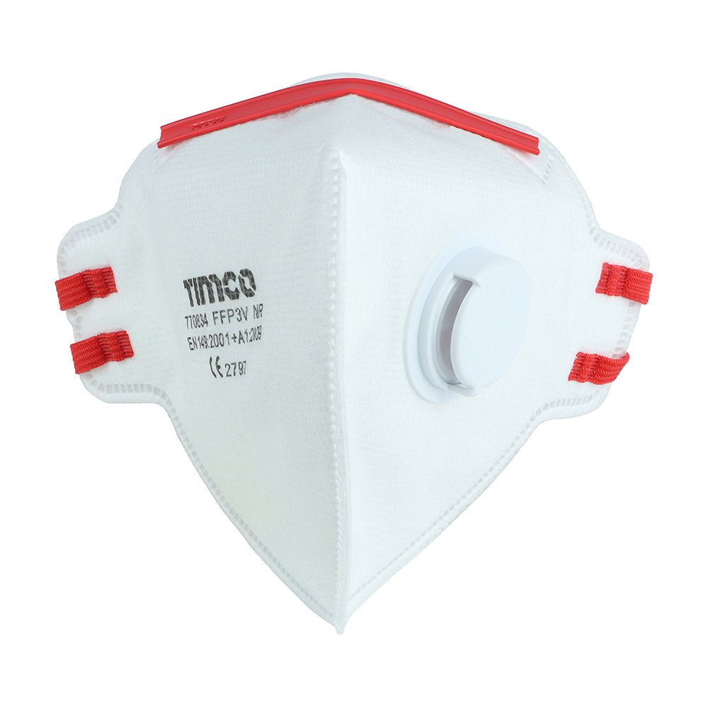 FFP3 Fold Flat Masks with Valve - One Size - Box of 10
