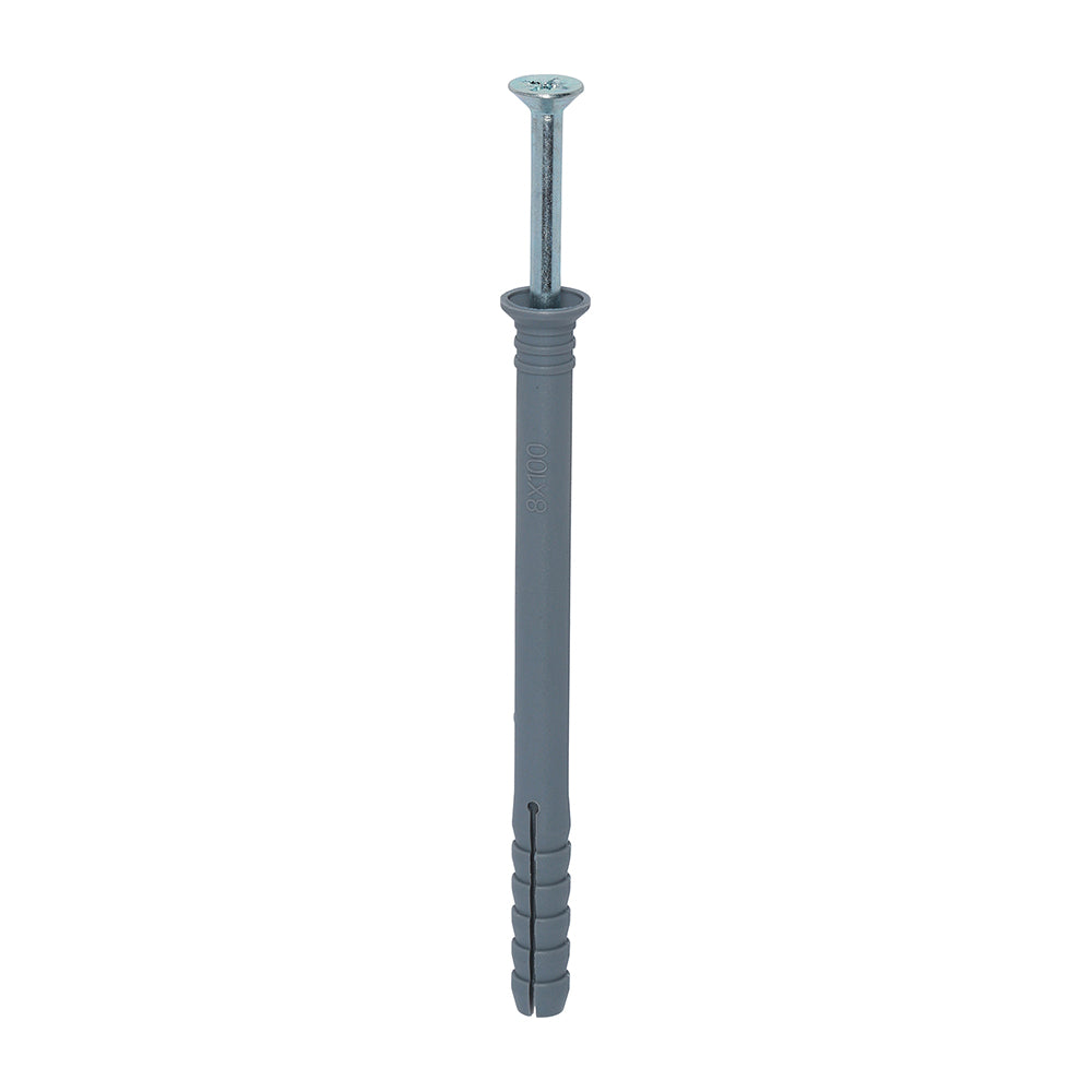 Nylon Hammer Fixing - PZ - Zinc - 8.0 x 100 - Box of 100