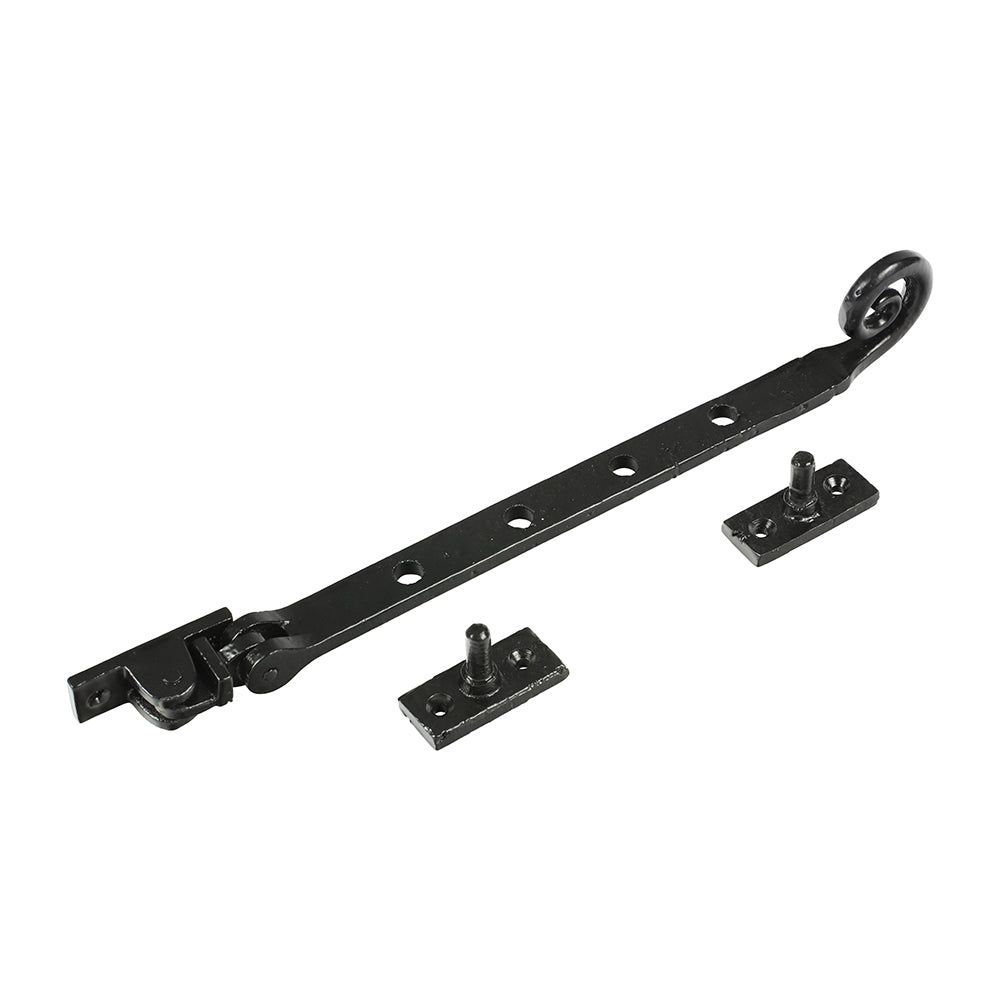 Curly Tail Casement Stay - Antique Black - 252mm - Bag of 1