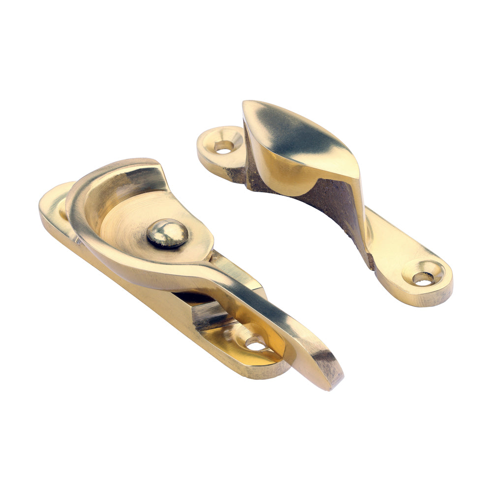 Fitch Pattern Sash Fastener - Polished Brass - 68 x 14 - TIMpac of 1