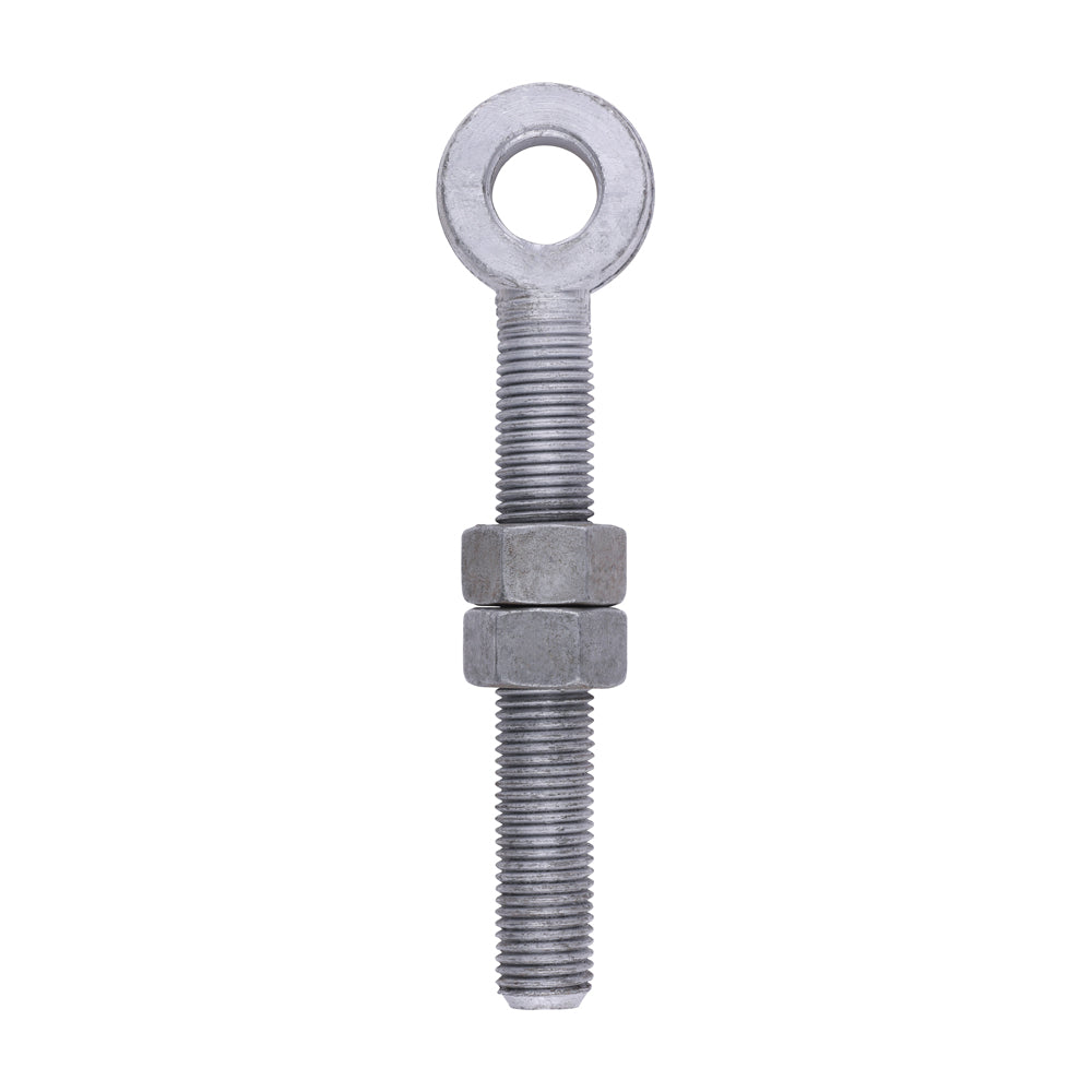 Adjustable Gate Eye with Nuts - Hot Dipped Galvanised - M22 x 150 - Unit of 1