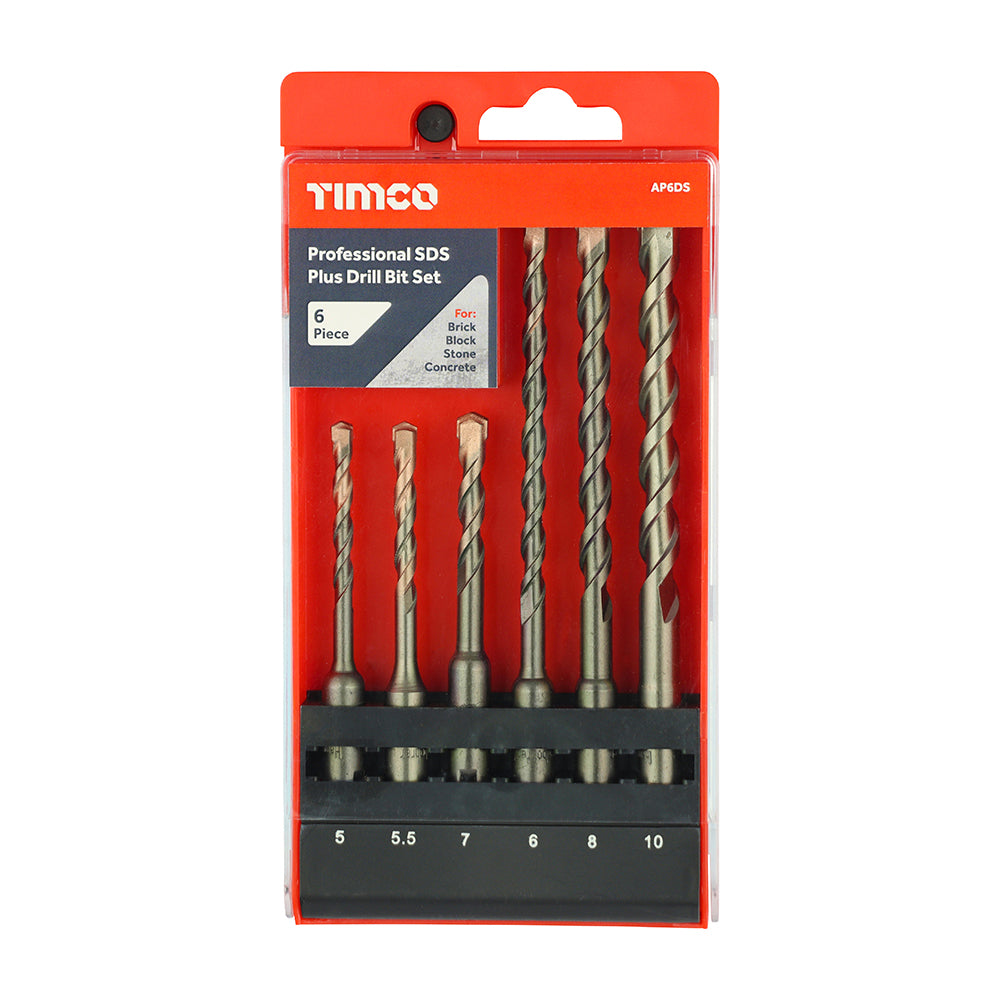 Professional SDS Plus Drill Bit Set - Case of 6