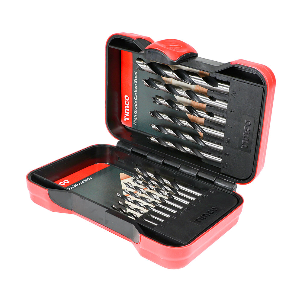 Brad Point Wood Bit Set - Case of 15