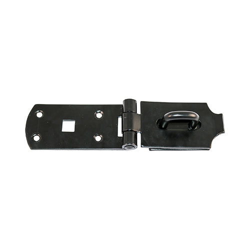 Secure Bolt On Hasp & Staple - Heavy Duty - Black - 8" - TIMbag of 1