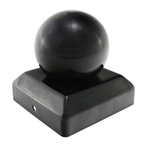 Ball Fence Post Cap - Epoxy Black - 100mm - Unit of 1
