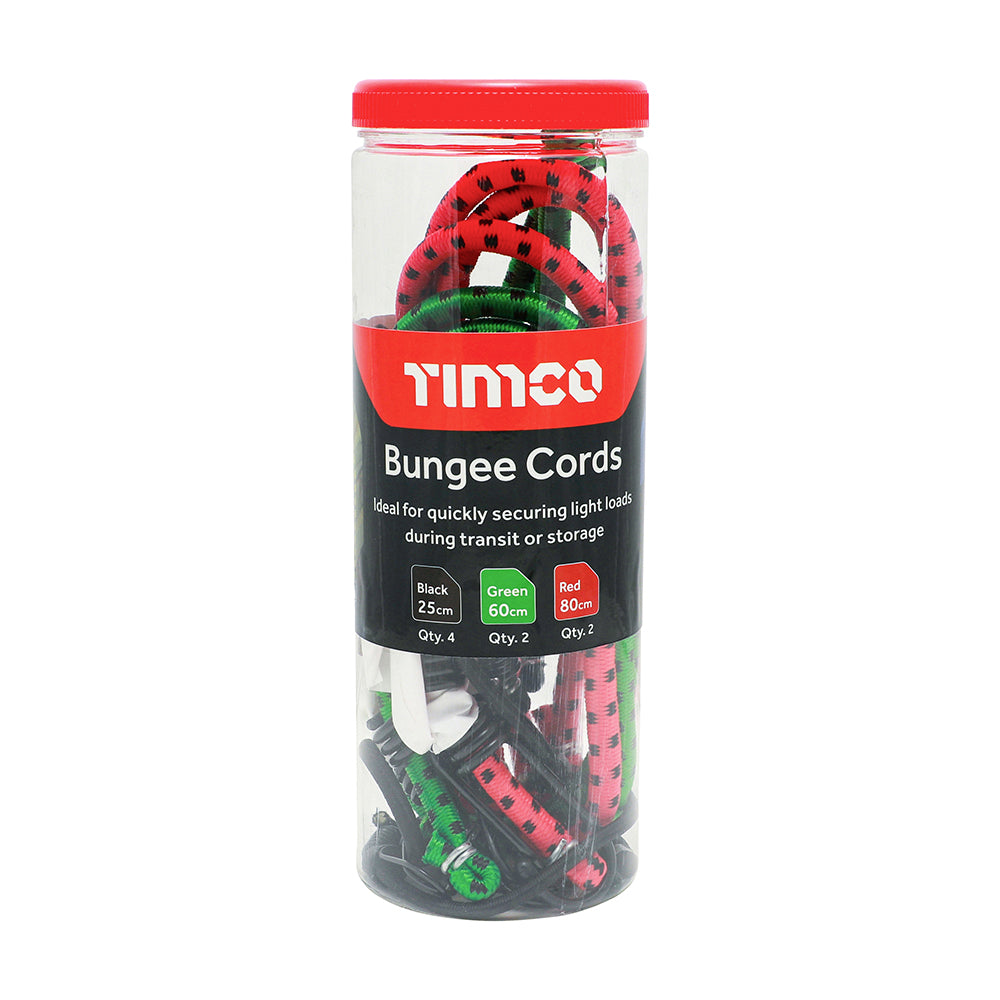 Bungee Cords - Mixed Pack  - Tube of 8