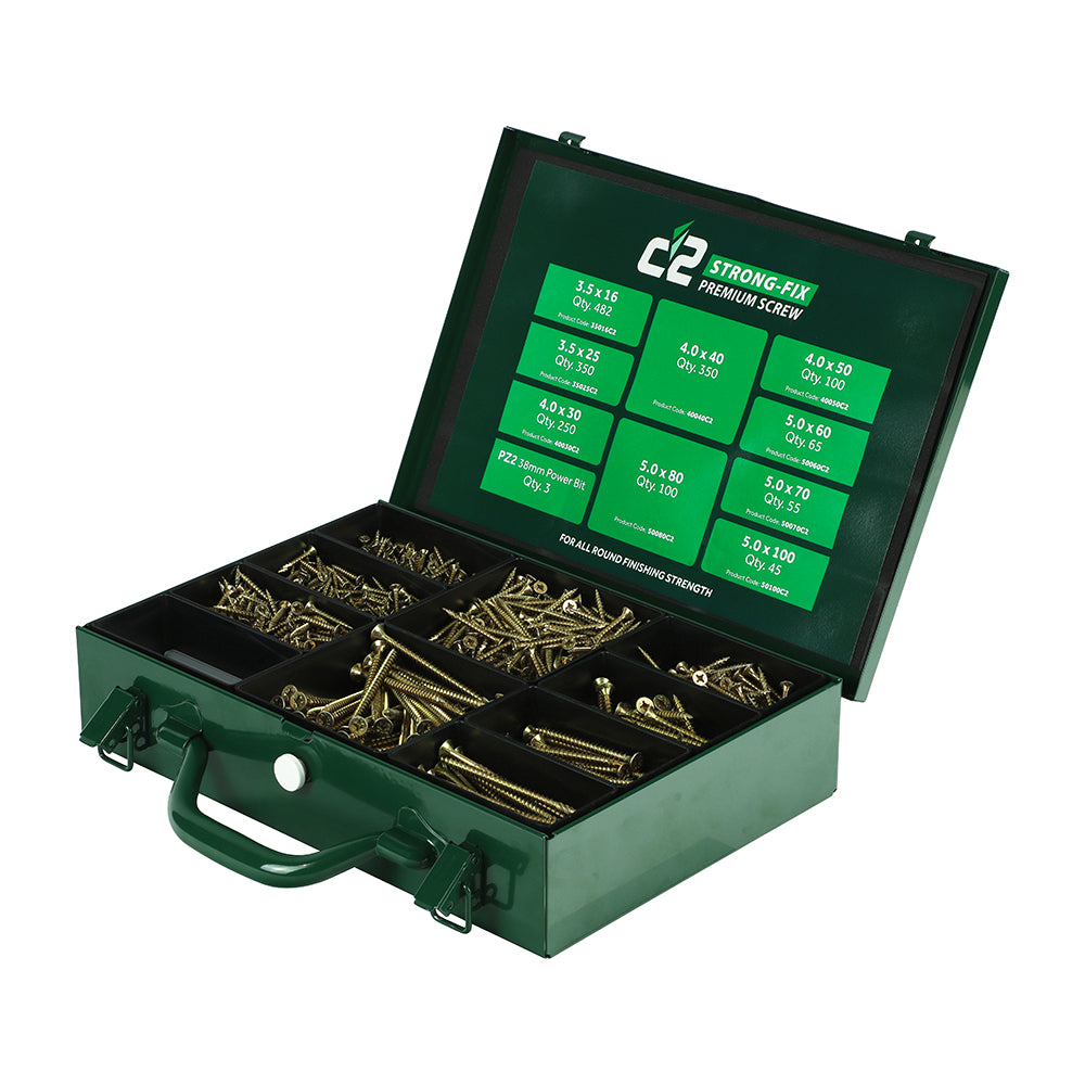 C2 Strong-Fix Trade Case - PZ - Double Countersunk - Yellow - Case of 1798