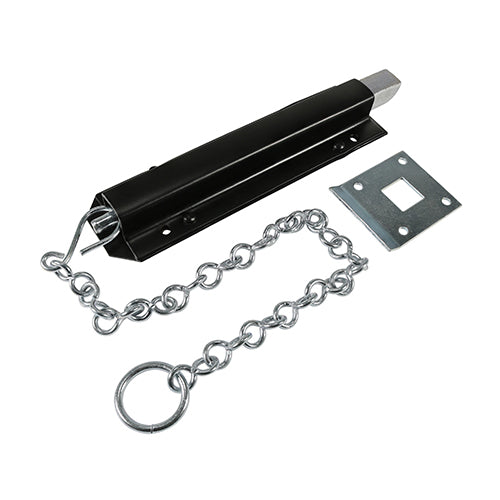 Spring Chain Bolt - Black - 18" - Plain Bag of 1