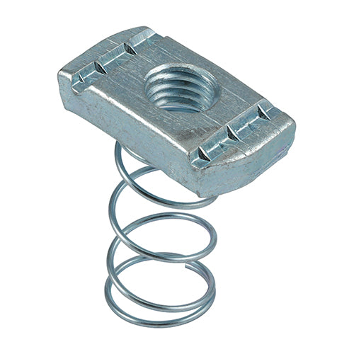 Channel Nuts Long Spring - Zinc - M12 - Box of 100