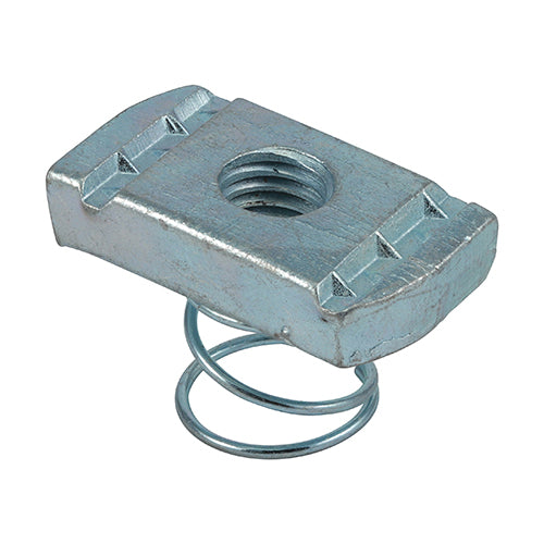 Channel Nuts Short Spring - Zinc - M10 - Box of 100