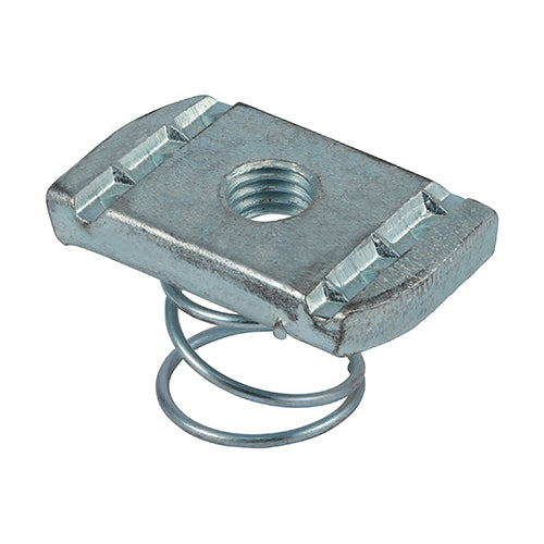 Channel Nuts Short Spring - Zinc - M8 - Box of 100
