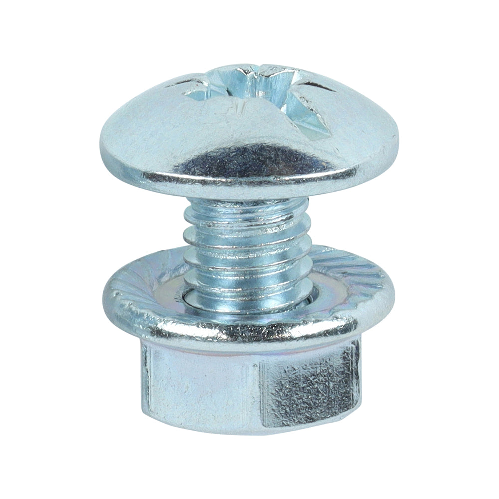Cable Tray Bolts with Flange Nuts - Zinc - M6 x 12 - Box of 200