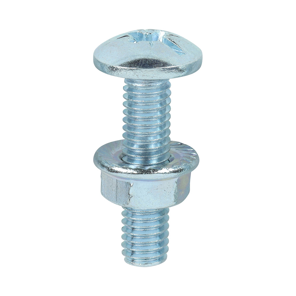 Cable Tray Bolts with Flange Nuts - Zinc - M6 x 25 - Box of 200