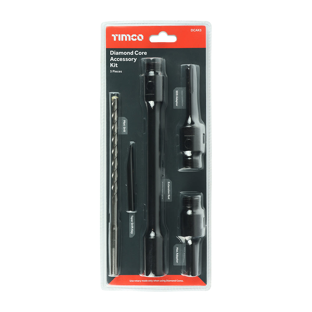 TIMCO Dry Diamond Core Accessory Kit - Blister Pack of 5 – Builderstuff