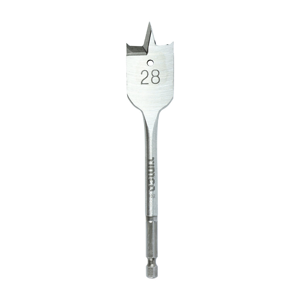 Flat Wood Bit - 28.0 x 152 - Blister Pack of 1