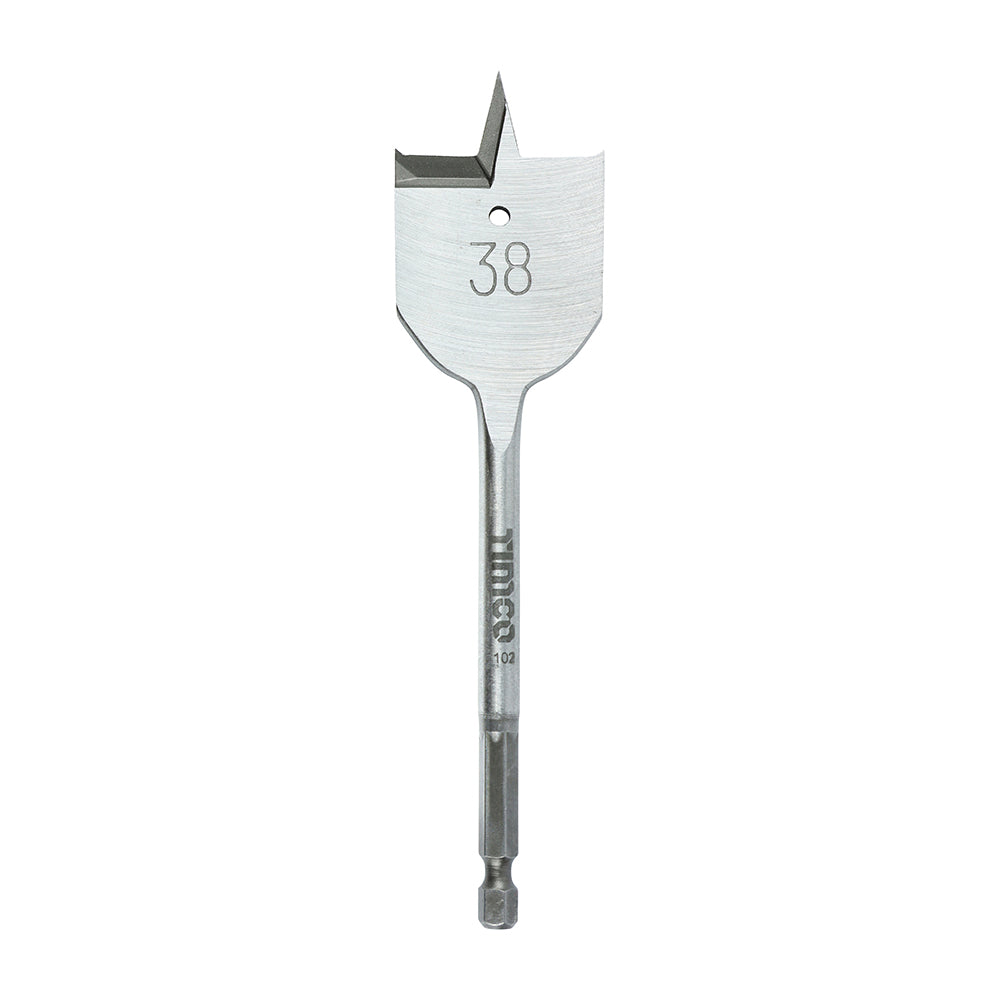 Flat Wood Bit - 38.0 x 152 - Blister Pack of 1
