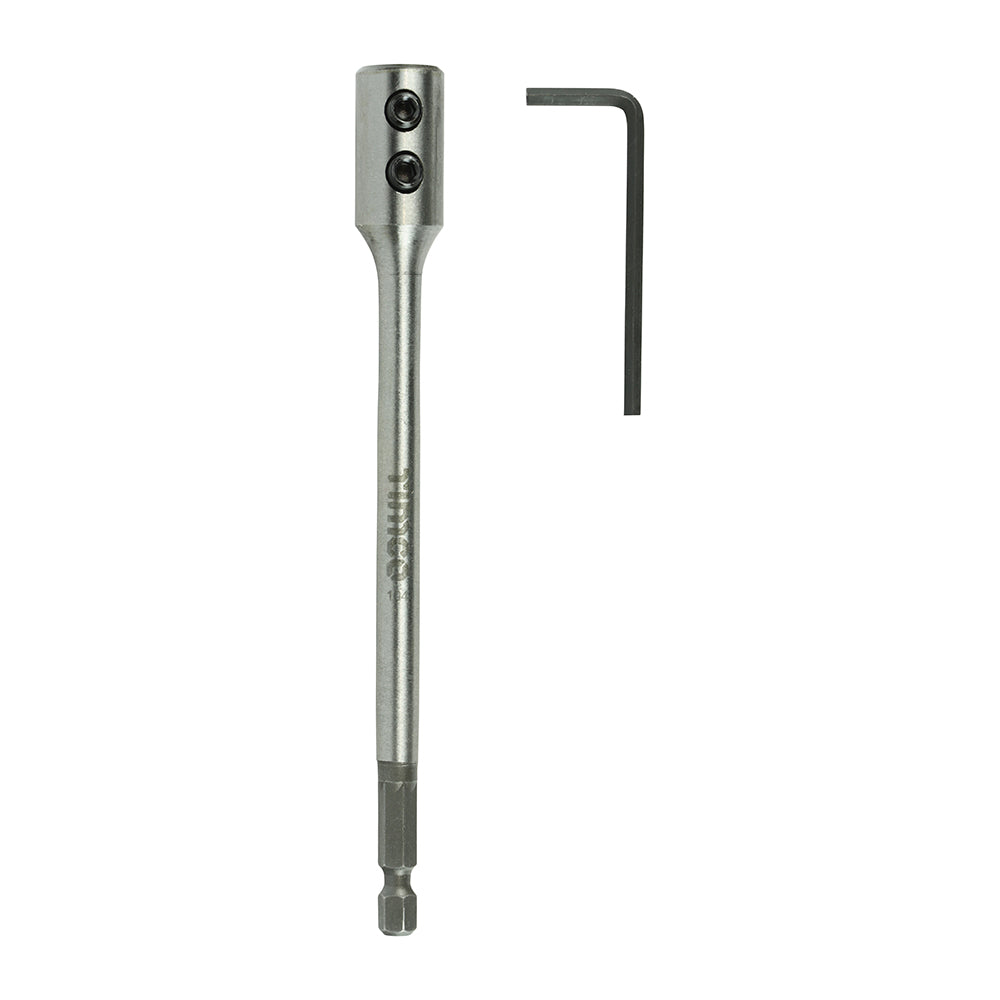 1/4" Flat Wood Bit Extension Rod - 150mm - Blister Pack of 1