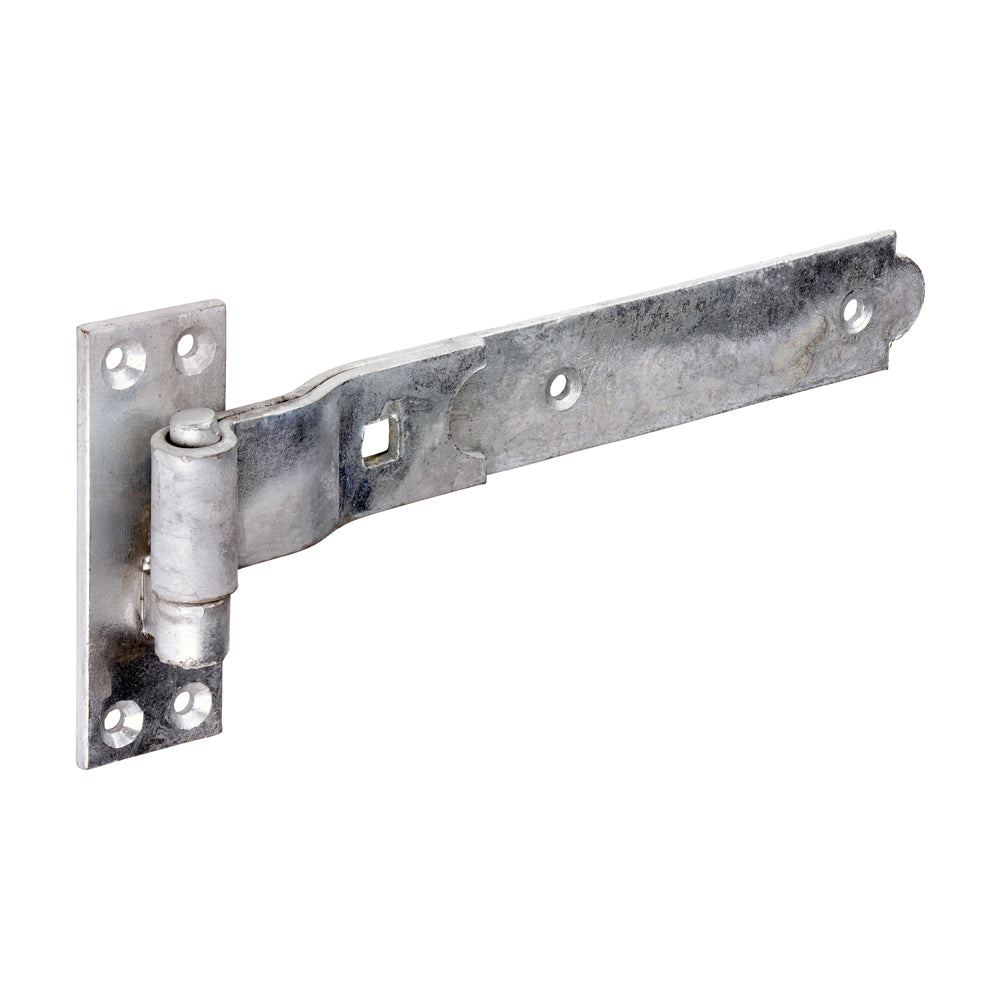 Pair of Cranked Band & Hook On Plates - Hot Dipped Galvanised - 250mm - Plain Bag of 1