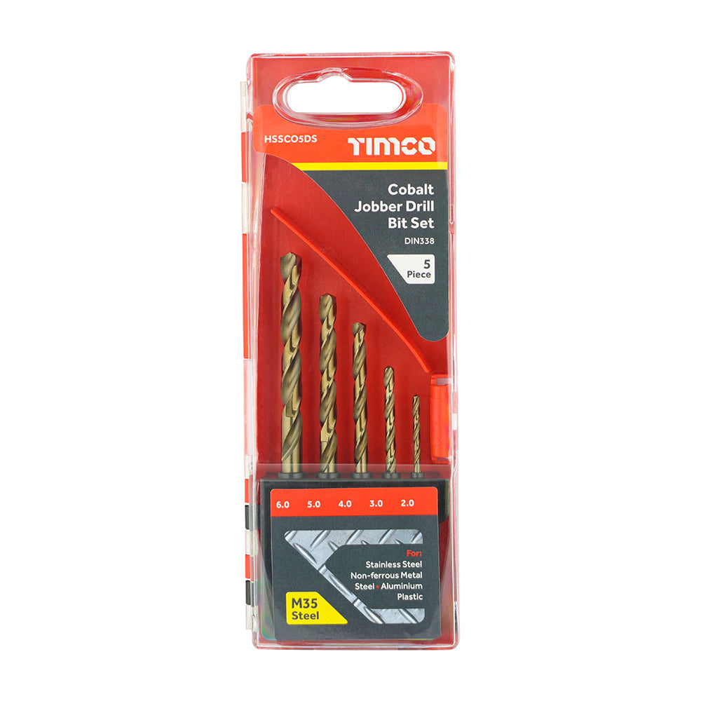 Cobalt Jobber Drill Bit Set - Case of 5