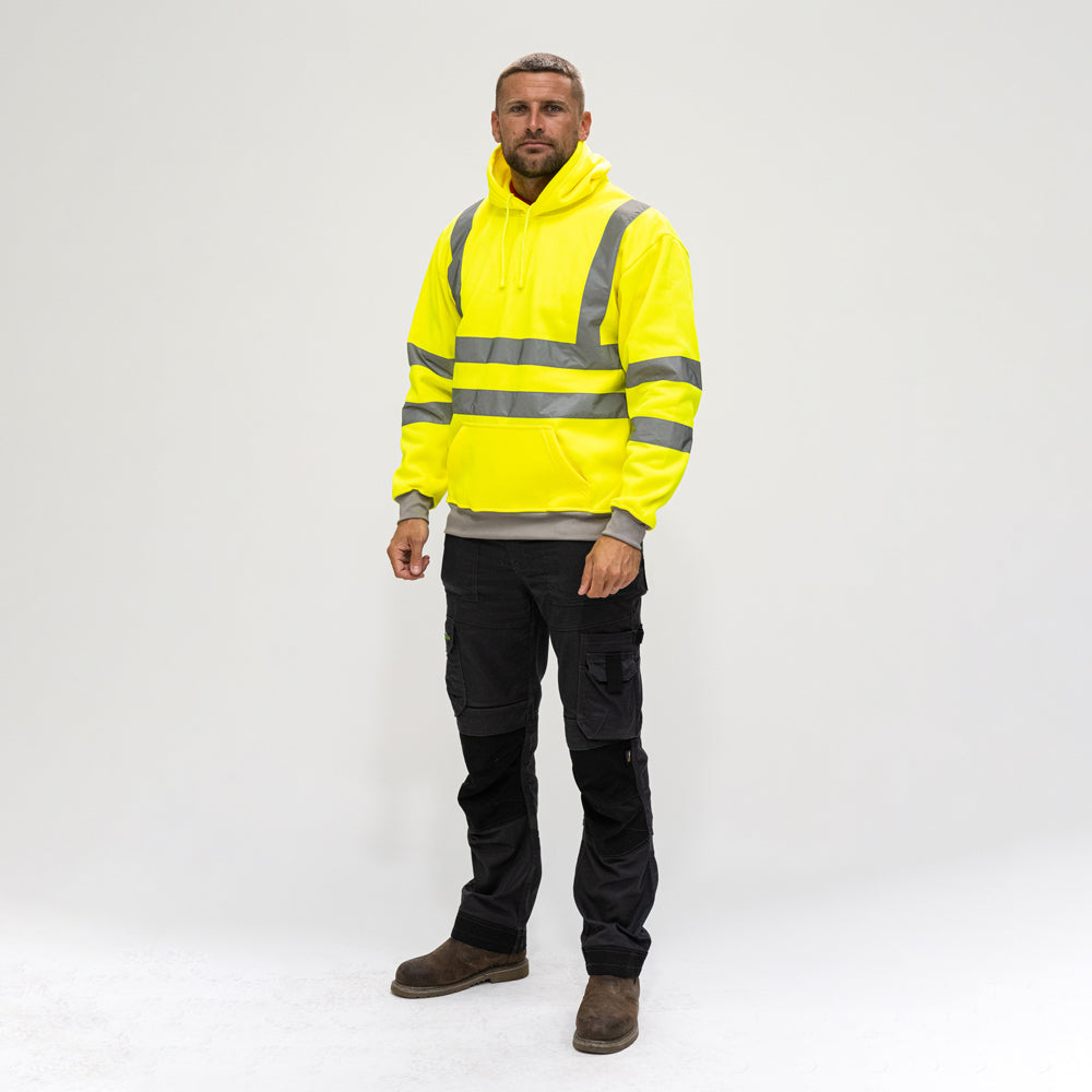 Hi-Visibility Sweatshirt with Hood - Yellow - Medium - Bag of 1