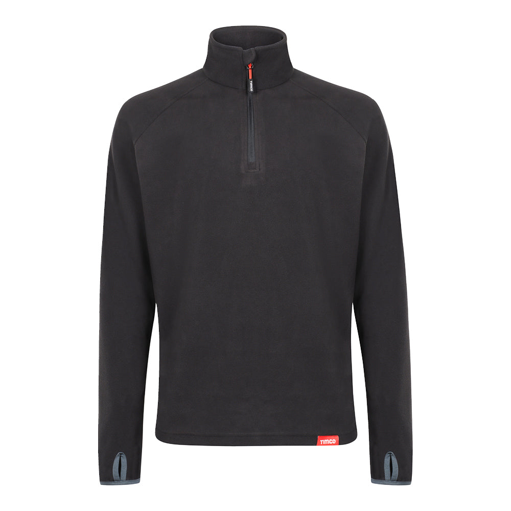 Half Zip Overhead Fleece -Black - Large - Bag of 1