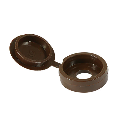 Hinged Screw Caps - Large - Brown - To fit 5.0 to 6.0 Screw - TIMpac of 50