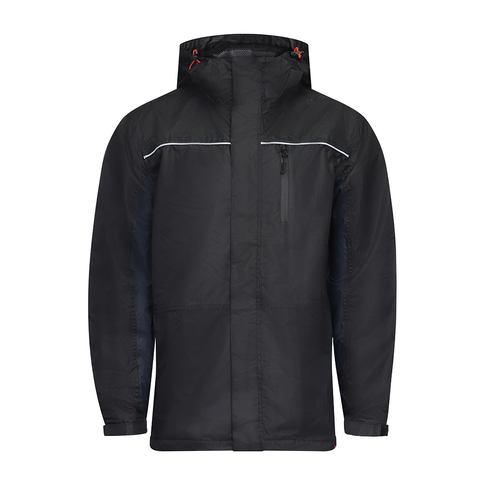 Waterproof Lined Rain Jacket - Black - X Large - Bag of 1