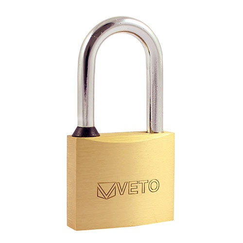 Brass Padlock Long Shackle - 50mm - Blister Pack of 1