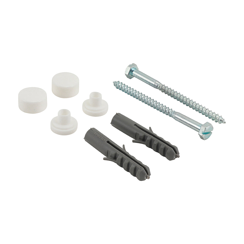 Pan/Bidet Fixing Kit - White - Pan Kit - TIMpac of 2