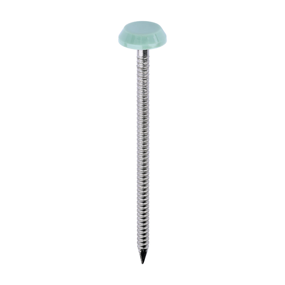Polymer Headed Nails - A4 Stainless Steel - Chartwell Green - 65mm - Box of 100
