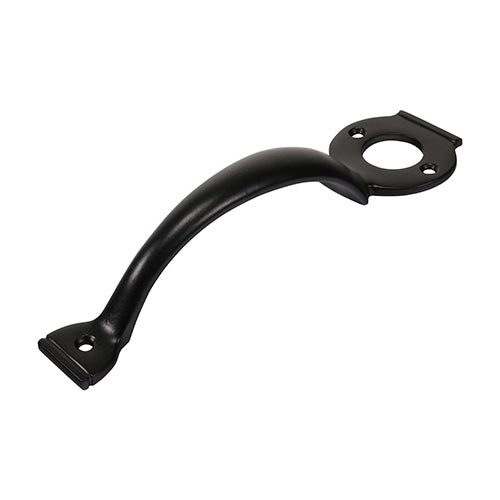 Escutcheon Handle - Black - 8" - Plain Bag of 1