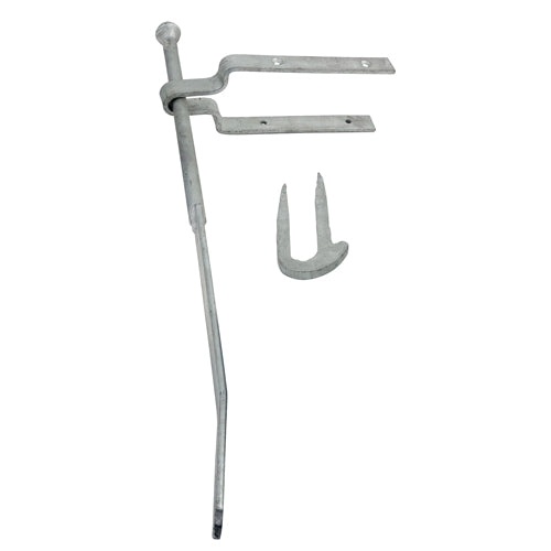 Spring Gate Fastener Set With Staple Catch - Hot Dipped Galvanised - 610mm - Plain Bag of 1