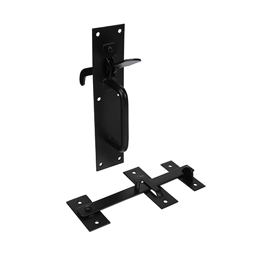 Suffolk Latch - Medium Duty - Black - 205 x 45mm - Plain Bag of 1