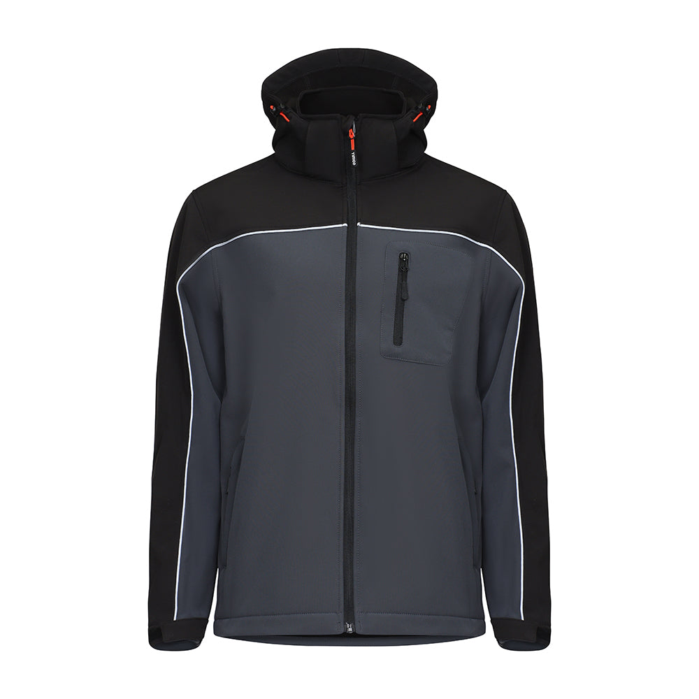 Soft Shell Jacket - Grey/Black - Large - Bag of 1