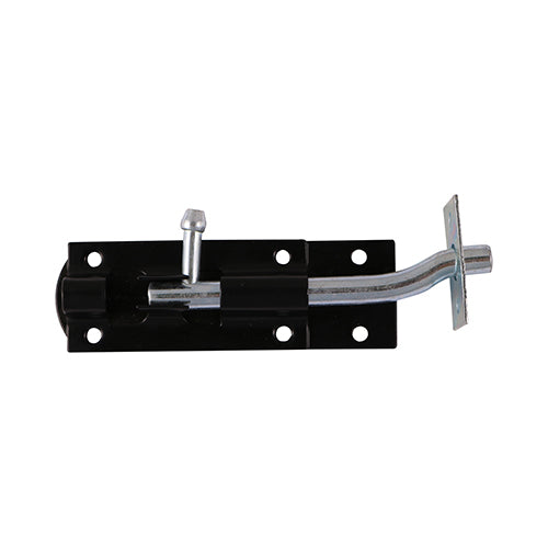 Necked Tower Bolt - Black - 8" - TIMpac of 1