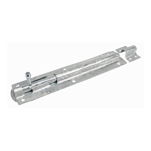 Straight Tower Bolt - Hot Dipped Galvanised - 8" - Plain Bag of 1
