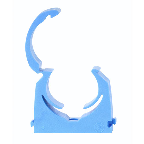 MDPE Pipe Clips - Hinged - Single - 35mm - Bag of 10