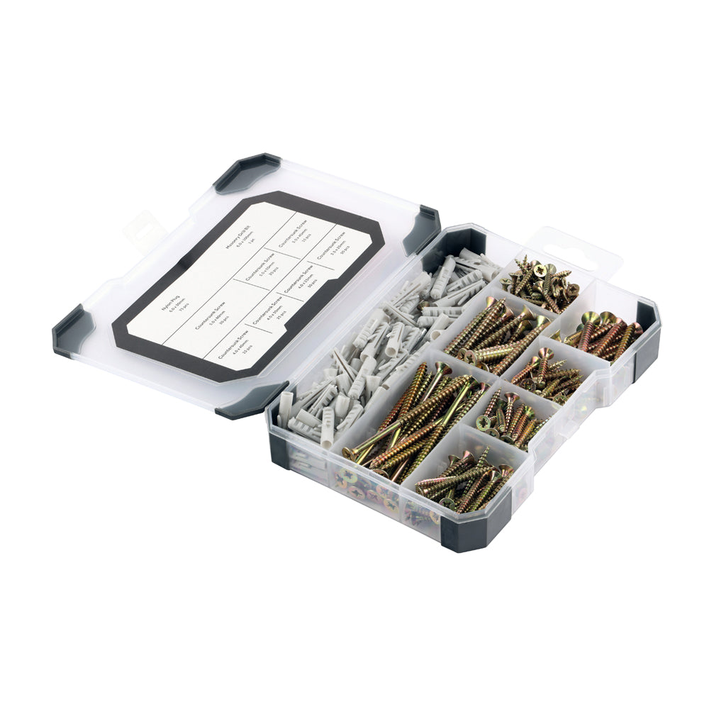 Mixed Tray - Screws Plug & Drill Bit - Yellow - Tray of 251