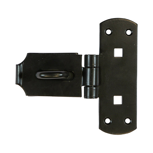 Vertical Pattern Bolt On Hasp & Staple - Heavy Duty - Black - 6" - TIMbag of 1