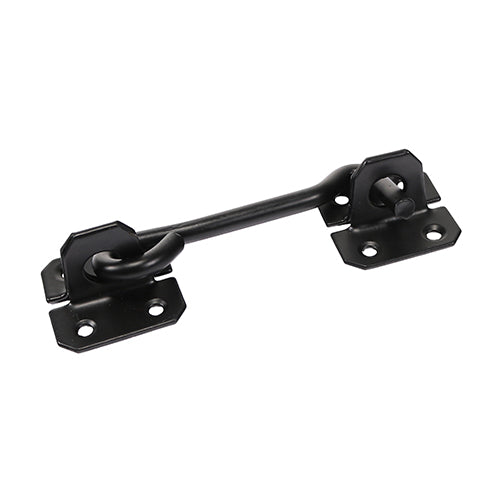 Cabin Hooks - Wire Pattern - Black - 6" - Plain Bag of 1