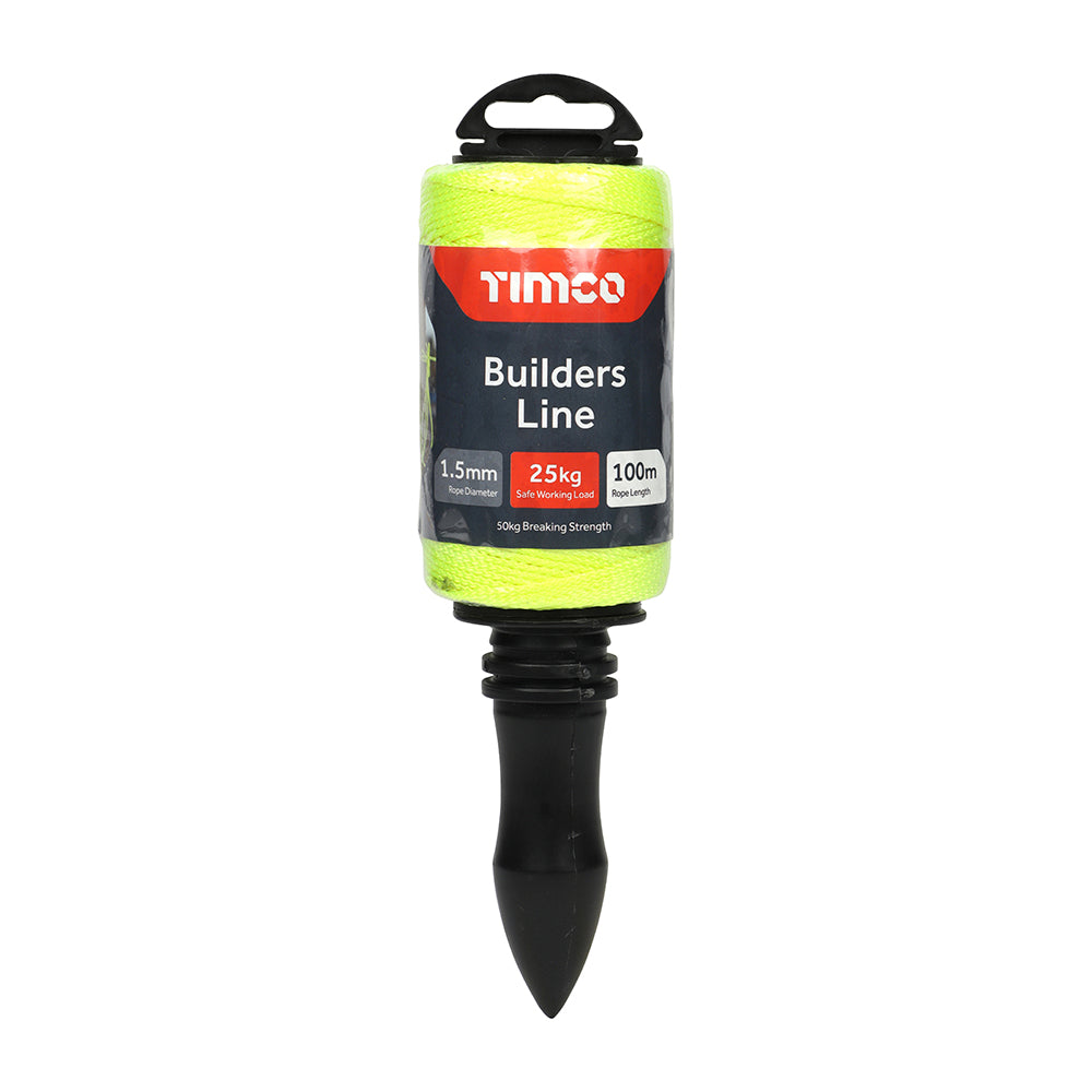 Builders Line - Yellow - Winder - 1.5mm x 100m - Unit of 1