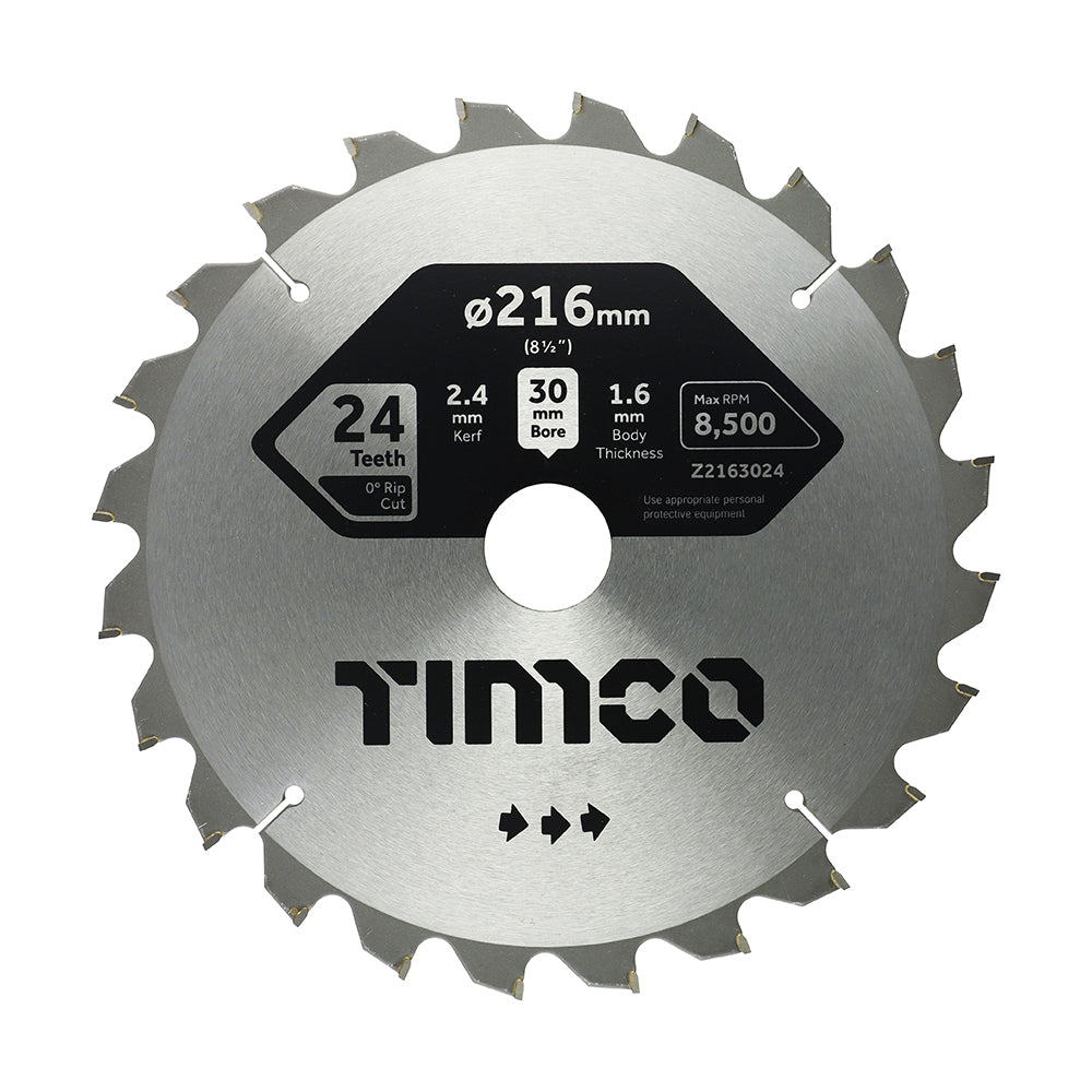 0° Mitre Saw Blade - 216 x 30 x 24T - Clamshell of 1