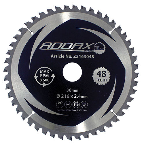 0° Mitre Saw Blade - 216 x 30 x 48T - Clamshell of 1
