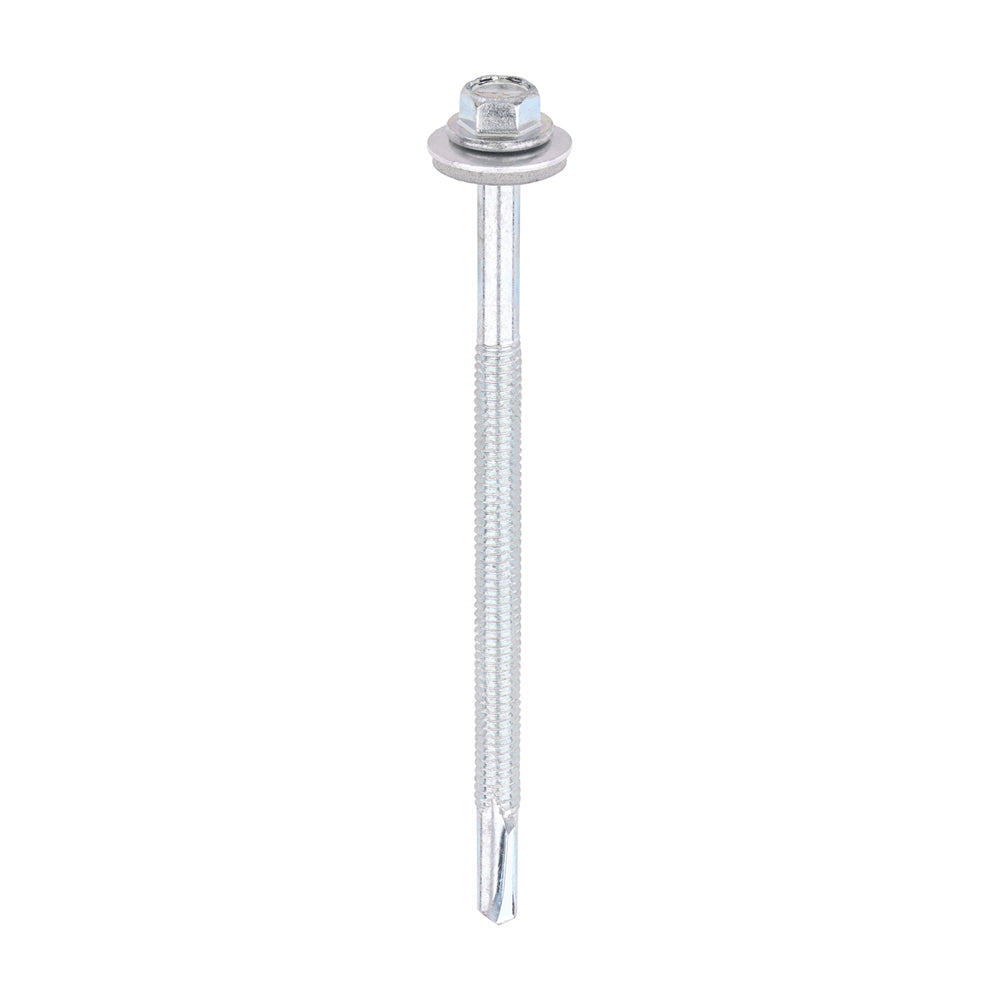 Metal Construction Heavy Section Screws - Hex - EPDM Washer - Self-Drilling - Zinc - 5.5 x 100 - Box of 100