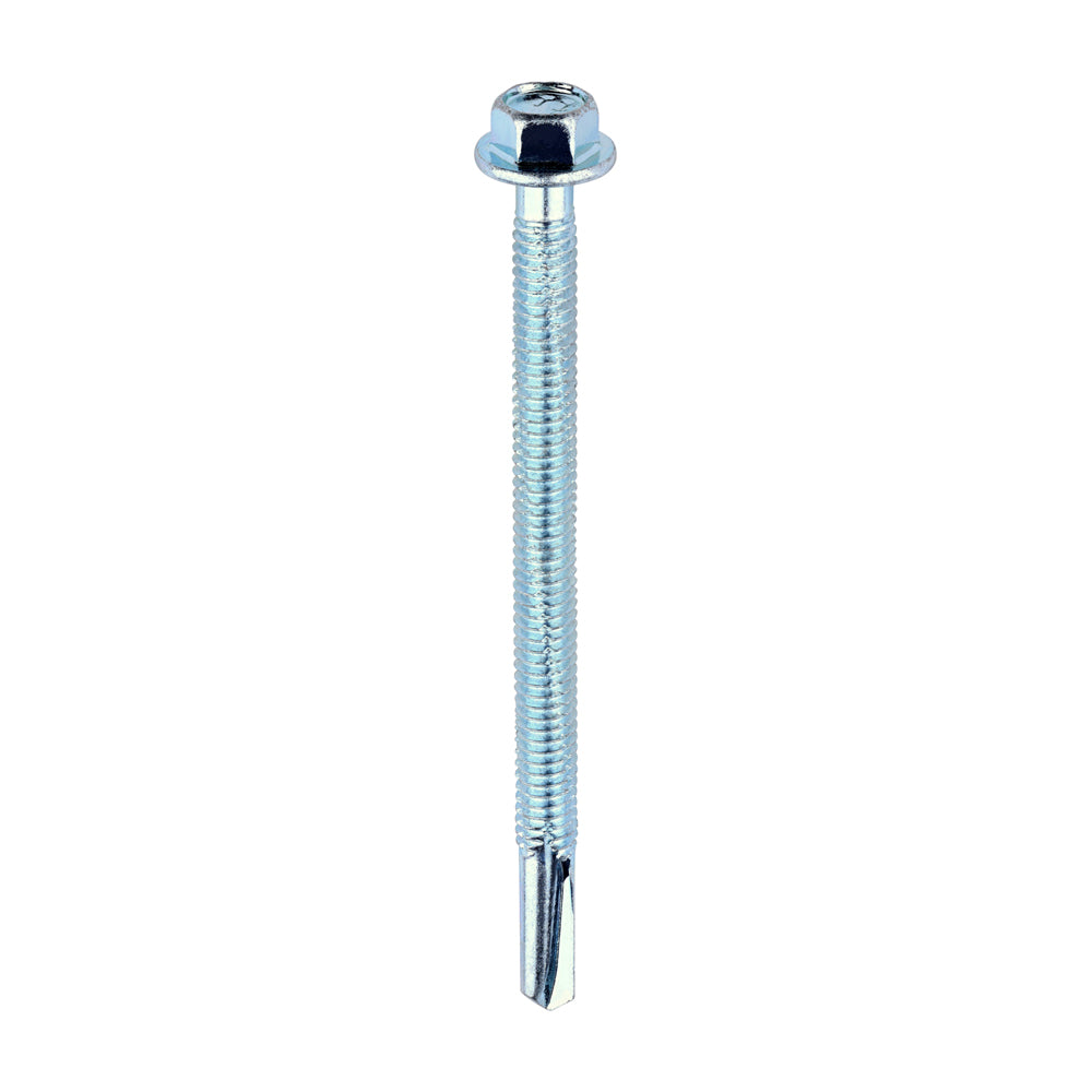 Metal Construction Heavy Section Screws - Hex - Self-Drilling - Zinc - 5.5 x 80 - Box of 100