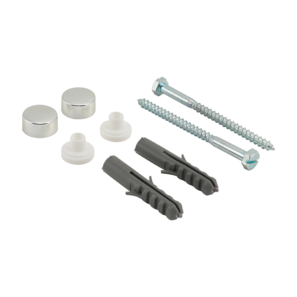 Pan / Bidet Fixing Kit - Chrome - Pan Kit - TIMpac of 2